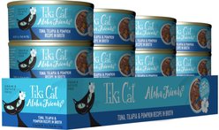 Tiki Cat Aloha Friends Tuna, Tilapia & Pumpkin Recipe in Broth Grain-Free Wet Cat Food, 3-oz can, case of 12 slide 2 of 9