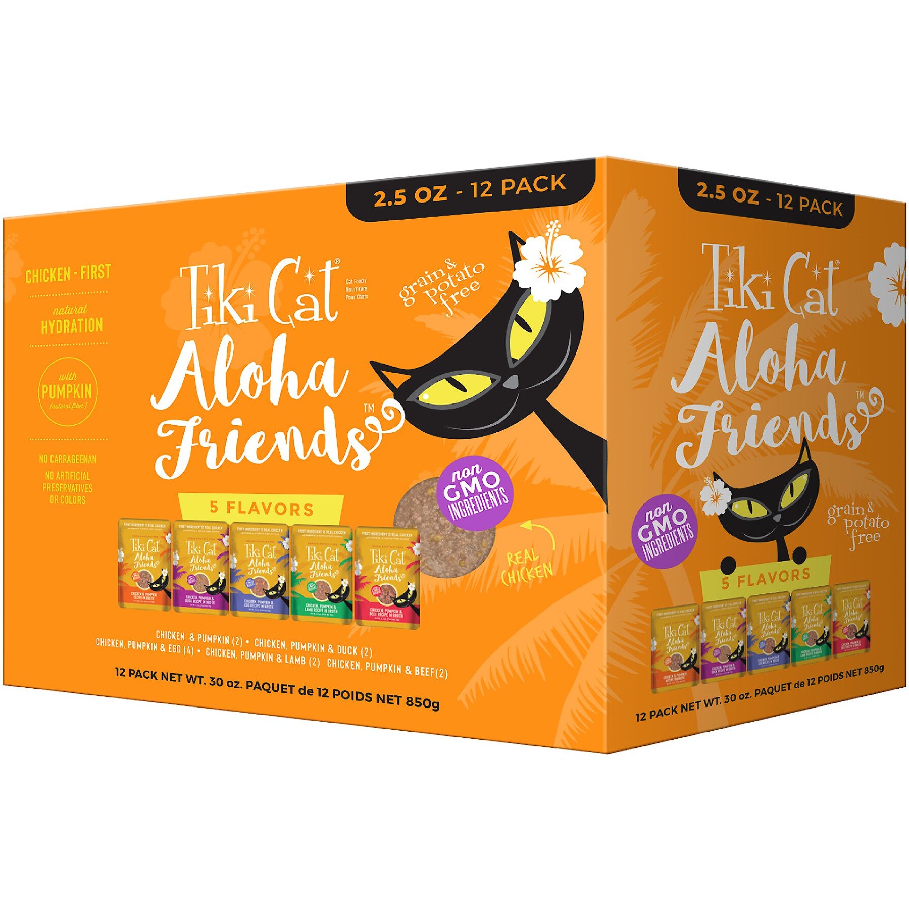 Tiki Cat Friends Minced Variety Pack Grain-Free Wet Cat Food, 2.5-oz pouch, case of 12
