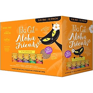 Tiki Cat Aloha Friends Variety Pack Grain-Free Wet Cat Food, 2.5-oz pouch, case of 12