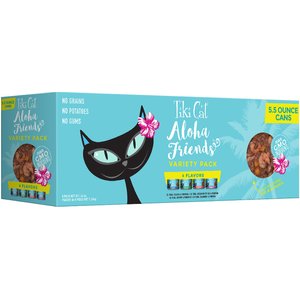 Tiki Cat Aloha Friends Variety Pack Grain-Free Wet Cat Food, 5.5-oz can, case of 8