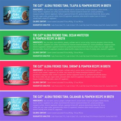 Show full view: Tiki Cat Aloha Friends Variety Pack Grain-Free Wet Cat Food, 5.5-oz can, case of 8 slide 4 of 11