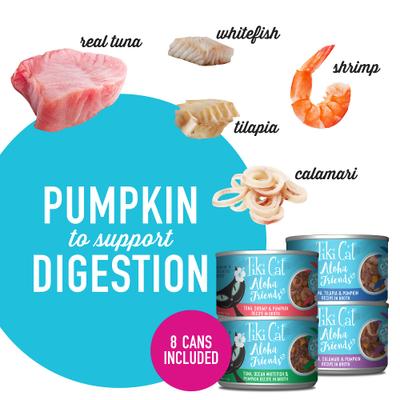 Show full view: Tiki Cat Aloha Friends Variety Pack Grain-Free Wet Cat Food, 5.5-oz can, case of 8 slide 5 of 11