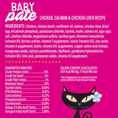 Show full view: Tiki Cat Baby Chicken, Duck & Duck Liver Pate Grain-Free Wet Kitten Food, 2.4-oz can, case of 12 slide 8 of 12