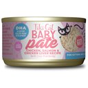 Tiki Cat Baby Chicken, Salmon & Chicken Liver Pate Grain-Free Wet Kitten Food, 2.4-oz can, case of 12