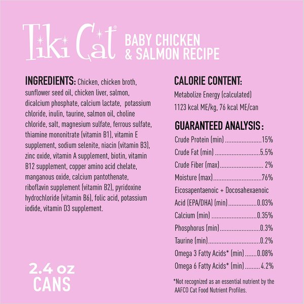 Tiki Cat Baby Chicken & Salmon Recipe Grain-Free Wet Kitten Food