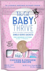 Tiki Cat Baby Thrive Chicken & Chicken Liver Grain-Free Wet Cat Food Supplement, 0.28-oz pouch, case of 20