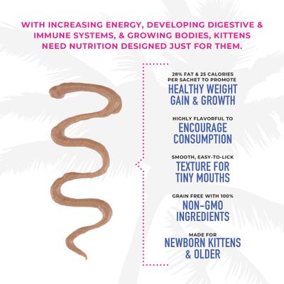 Show full view: Tiki Cat Baby Thrive Chicken & Chicken Liver Grain-Free Wet Cat Food Supplement, 0.28-oz pouch, case of 20 slide 6 of 11