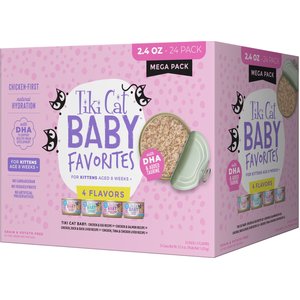 Tiki Cat Baby Whole Foods Variety Pack Grain-Free Wet Kitten Food, 2.4-oz can, case of 24