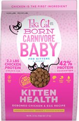 Tiki Cat Born Carnivore Baby Chicken & Egg Recipe Grain-Free Kitten Dry Cat Food, 2.8-lb bag