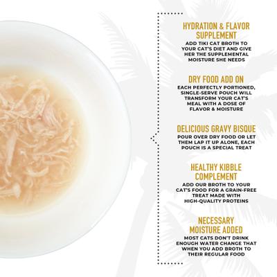 Show full view: Tiki Cat Born Carnivore Broths with Chicken in Broth Grain-Free Wet Cat Food Topper, 1.3-oz pouch, case of 12 slide 5 of 11