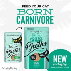 Tiki Cat Born Carnivore Broths with Tuna in Broth Grain-Free Wet Cat Food Topper, 1.3-oz pouch, case of 12 slide 2 of 9