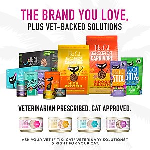 Tiki Cat Born Carnivore Complements Variety Pack Grain-Free Wet Cat Food Topper, 2.1-oz pouch, case of 12