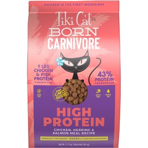 Tiki Cat Born Carnivore High Protein Chicken, Herring & Salmon Meal Dry Cat Food, 11.1-lb bag