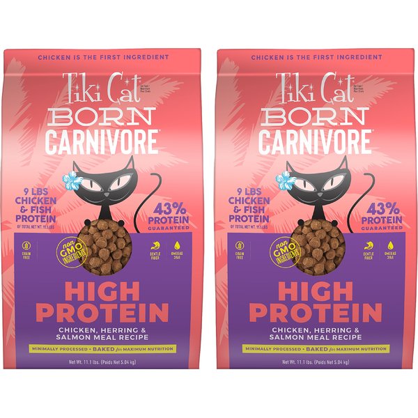 Tiki Cat Born Carnivore High Protein Chicken, Herring & Salmon Meal Dry Cat Food