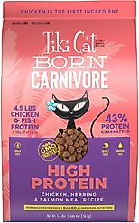 Tiki Cat Born Carnivore High Protein Chicken, Herring & Salmon Meal Dry Cat Food, 5.6-lb bag
