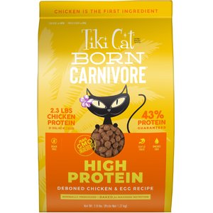 Tiki Cat Born Carnivore High Protein Deboned Chicken & Egg Dry Cat Food, 2.8-lb bag
