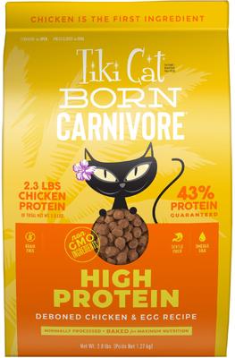 Show full view: Tiki Cat Born Carnivore High Protein Deboned Chicken & Egg Dry Cat Food, 2.8-lb bag slide 1 of 11