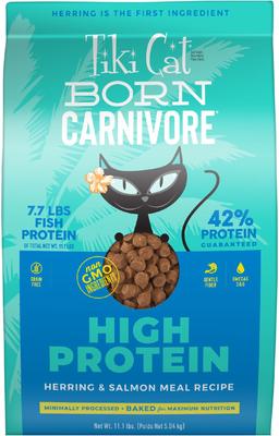 Show full view: Tiki Cat Born Carnivore High Protein Herring & Salmon Meal Dry Cat Food, 11.1-lb bag slide 1 of 11