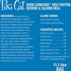 Tiki Cat Born Carnivore High Protein Herring & Salmon Meal Dry Cat Food, 11.1-lb bag slide 2 of 9
