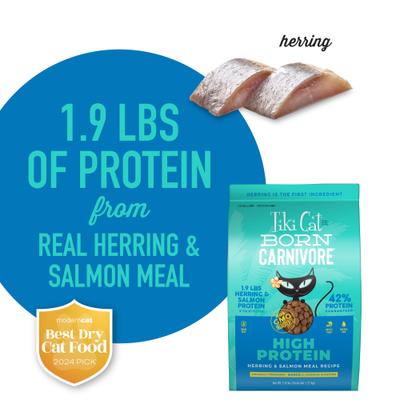 Show full view: Tiki Cat Born Carnivore High Protein Herring & Salmon Meal Dry Cat Food, 2.8-lb bag slide 5 of 11