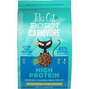 Tiki Cat Born Carnivore High Protein Herring & Salmon Meal Dry Cat Food, 5.6-lb bag