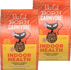 Tiki Cat Born Carnivore Indoor Health Chicken & Turkey Meal Dry Cat Food, 24-lb bundle