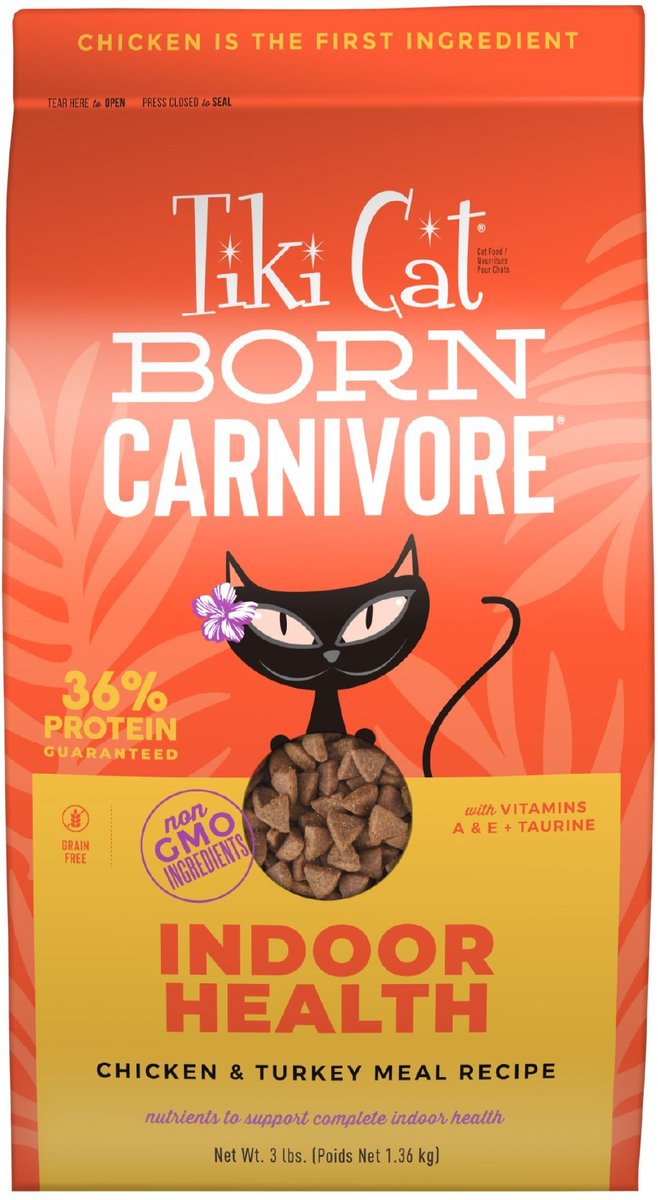 Tiki Cat Born Carnivore Indoor Health Chicken & Turkey Meal Dry Cat Food
