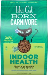 Tiki Cat Born Carnivore Indoor Health Trout & Menhaden Fish Meal Dry Cat Food, 12-lb bag