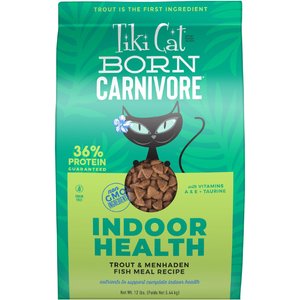 Tiki Cat Born Carnivore Indoor Health Trout & Menhaden Fish Meal Dry Cat Food, 12-lb bag