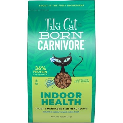 Tiki Cat Tiki Cat Born Carnivore Indoor Health Trout & Menhaden Fish Meal Dry Cat Food, 6-lb bag