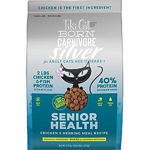 Tiki Cat Born Carnivore Silver Senior Health Chicken Grain-Free Dry Cat Food, 2.8-lb bag