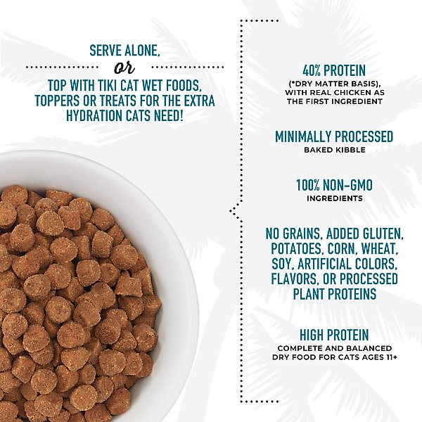 Tiki Cat Born Carnivore Silver Senior Health NON GMO Chicken Grain-Free Dry Cat Food