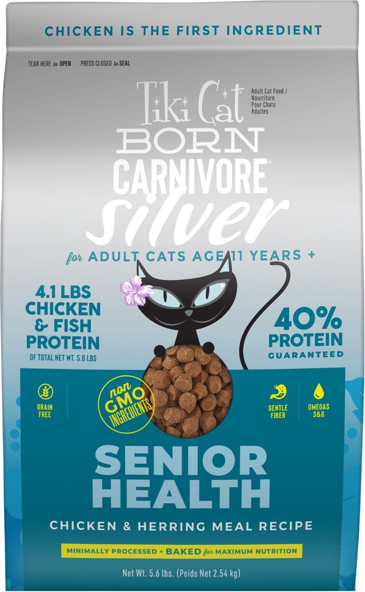 TIKI CAT Born Carnivore Silver Senior Health NON GMO Chicken Grain-Free ...