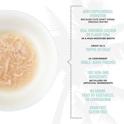 Show full view: Tiki Cat Born Carnviore Broths Variety Pack Grain-Free Wet Cat Food Topper, 1.3-oz pouch, case of 24 slide 5 of 10