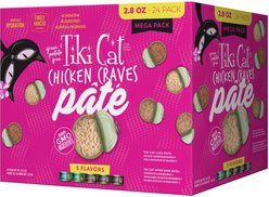Tiki Cat Chicken Craves Variety Pack Grain-Free Pate Wet Cat Food, 2.8-oz can, case of 24