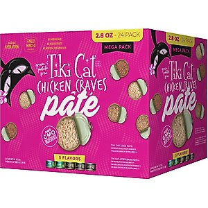Tiki Cat Chicken Craves Variety Pack Grain-Free Pate Wet Cat Food, 2.8-oz can, case of 24