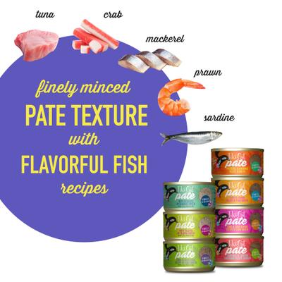 Show full view: Tiki Cat Fish Favorites Pate Grain-Free Wet Cat Food, 2.8-oz can, case of 24 slide 5 of 11