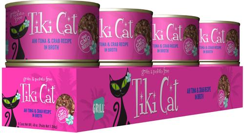 Show full view: Tiki Cat Grill Ahi Tuna with Crab in Tuna Broth Grain-Free Canned Cat Food, 6-oz, case of 8 slide 3 of 12