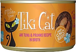 Tiki Cat Grill Ahi Tuna with Prawns in Tuna Consomme Grain-Free Canned Cat Food, 6-oz, case of 8