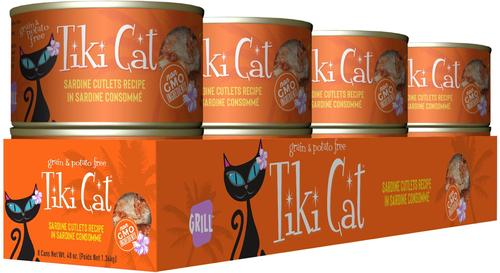 Show full view: Tiki Cat Grill Sardine Cutlets Grain-Free Canned Cat Food, 6-oz, case of 8 slide 3 of 12