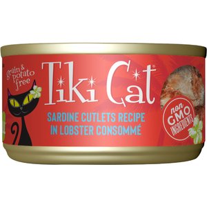 Tiki Cat Grill Sardine Cutlets in Lobster Consomme Grain-Free Canned Cat Food, 2.8-oz, case of 12