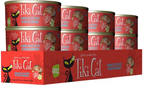 Show full view: Tiki Cat Grill Sardine Cutlets in Lobster Consomme Grain-Free Canned Cat Food, 2.8-oz, case of 12 slide 3 of 12