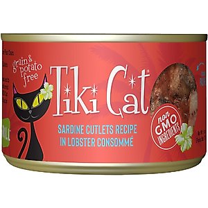 Tiki Cat Grill Sardine Cutlets in Lobster Consomme Grain-Free Canned Cat Food, 6-oz, case of 8
