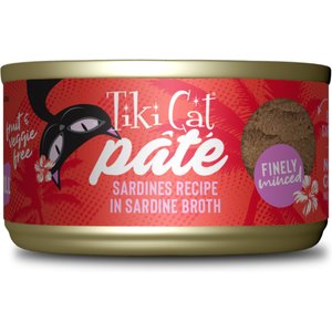 Tiki Cat Grill Sardines Recipe in Sardine Broth Grain-Free Pate Wet Cat Food, 2.8-oz can, case of 12