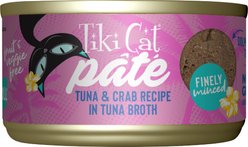 Tiki Cat Grill Tuna & Crab Recipe in Tuna Broth Grain-Free Pate Wet Cat Food, 2.8-oz can, case of 12
