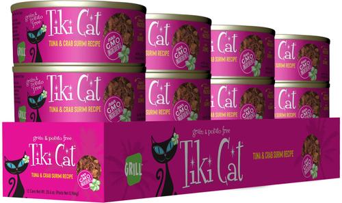 Show full view: Tiki Cat Grill Tuna in Crab Surimi Grain-Free Canned Cat Food, 2.8-oz, case of 12 slide 3 of 12