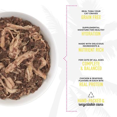 Show full view: Tiki Cat Luau Ahi Tuna & Chicken in Chicken Consomme Grain-Free Canned Cat Food, 6-oz, case of 8 slide 5 of 12