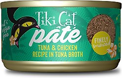 Tiki Cat Luau Ahi Tuna & Chicken Pate Wet Cat Food, 2.8-oz can, case of 12