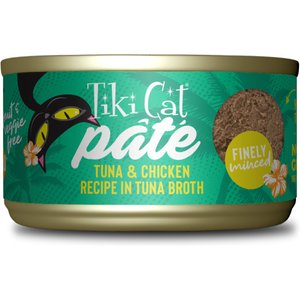 Tiki Cat Luau Ahi Tuna & Chicken Pate Wet Cat Food, 2.8-oz can, case of 12