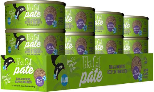 Show full view: Tiki Cat Luau Ahi Tuna & Mackerel Pate Wet Cat Food, 2.8-oz can, case of 12 slide 3 of 11